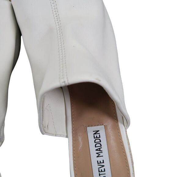 Steve Madden Shoes Womens 8.5 Sandals Wedge Slide Espadrille Leather White Urge - Picture 11 of 15